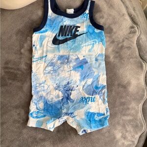 Nike Light Blue and Navy Infant Sleeveless Romper